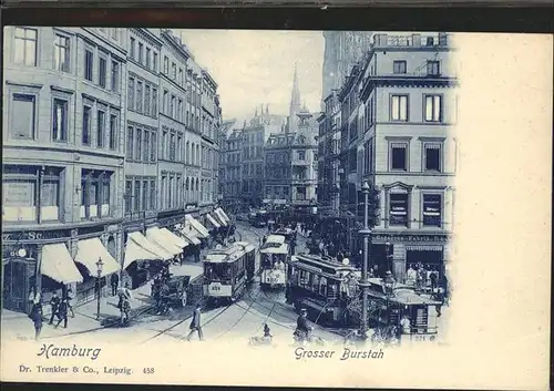 Hamburg Grosser Burstah Strassenbahnen