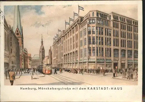 Hamburg Moenckebergstrasse Karstadt Strassenbahn