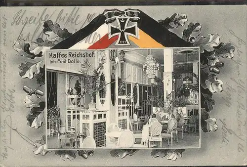 Hamburg Cafe Reichshof Schwarz-Weiss-Rot