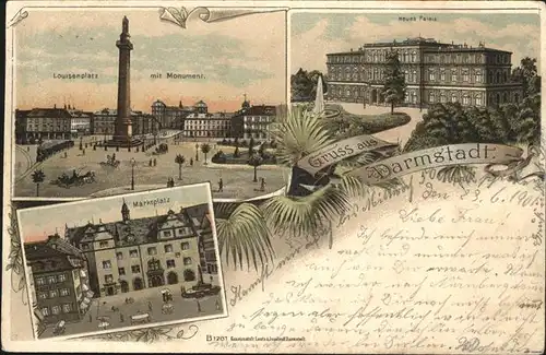 Darmstadt Louisenplatz Monument Marktplatz Neues Palais