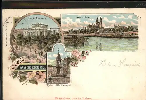 Magdeburg Stadt Theater Elbe Dom