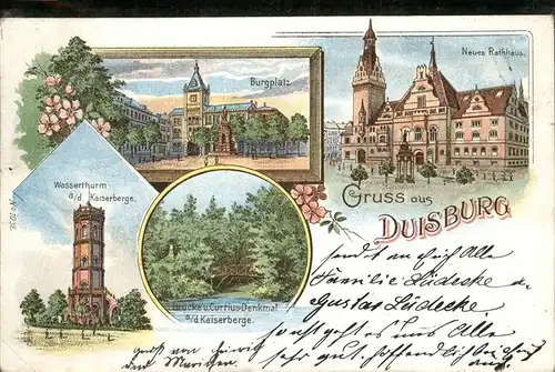 Duisburg Ruhr Burgplatz, Rathaus, Wasserthurm Kaiserberge / Duisburg /Duisburg Stadtkreis