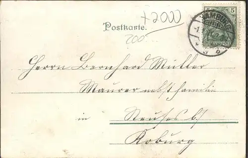 Hamburg Neujahrskarte 1901 Kat. Hamburg