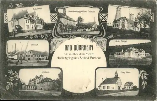Bad Duerrheim Schulhaus
Bahnhof
Kurhaus Kat. Bad Duerrheim