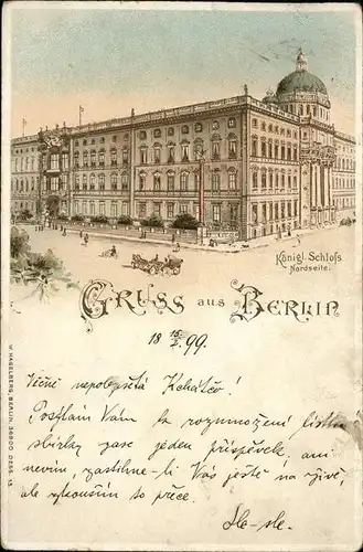 Berlin Koenigliches Schloss Nordseite Kat. Berlin