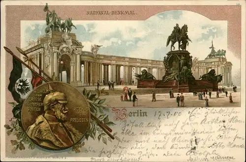 Berlin National Denkmal Alt Berlin Kaiser Wilhelm Koenig Preussen Deutscher Kaiser Kat. Berlin