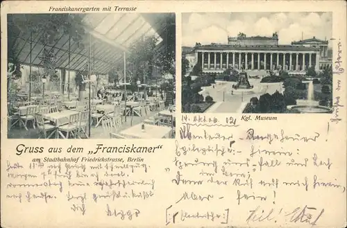 Berlin Koenigliches Museum Franciskaner Stadtbahnhof Friedrichstasse Kat. Berlin