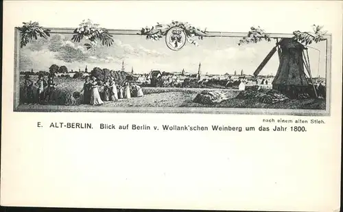 Berlin Blick vom Wollankschen Weinberg Muehle Kat. Berlin