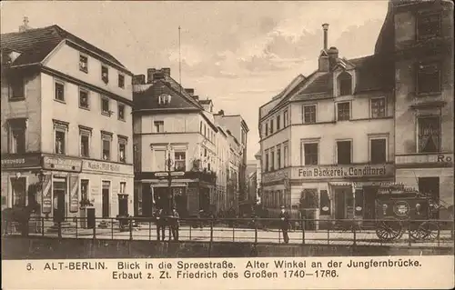 Berlin Alter Winkel Jungfernbruecke Blick in Spreestrasse Kutsche Kat. Berlin