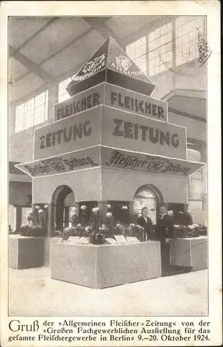 Berlin Allgemeine Fleischerzeitung Ausstellung Fleischergewerbe Kat. Berlin