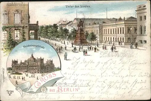 Berlin Unter den Linden Reichstagsgebaeude Denkmal Kat. Berlin