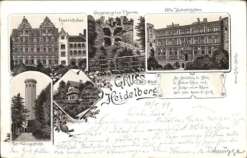 Heidelberg Otto Heinrichsbau Friedrichsbau Koenigstuhl Kat. Heidelberg