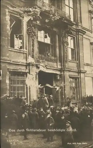 Berlin Schloss Artillerie Beschaedigung Kat. Berlin