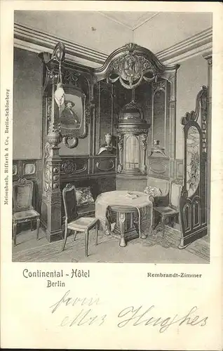 Berlin Continental Hotel Rembrandt-Zimmer Kat. Berlin