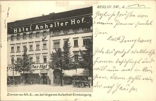 Berlin Hotel Anhalter Hof Kat. Berlin