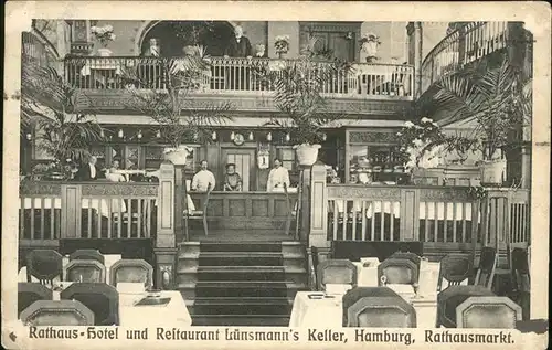 Hamburg Restaurant Luensmann s Keller Rathausmarkt Kat. Hamburg