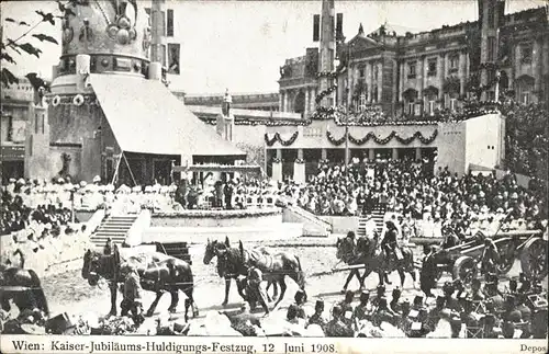 Wien Kaiser Jubilaeums Huldigungs Festzug Pferde Kat. Wien