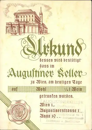 Wien Augustinerstrasse 1
Augustiner Keller