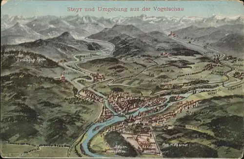 Steyr Enns Oberoesterreich Panorama / Steyr /Steyr-Kirchdorf