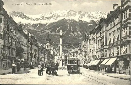 Innsbruck Maria Theresienstrasse Strassenbahn Kutsche