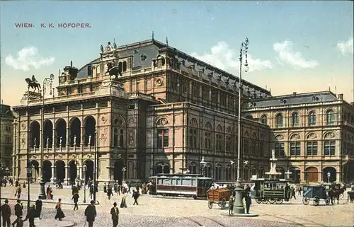 Wien Hofoper Strassenbahn Kutsche 