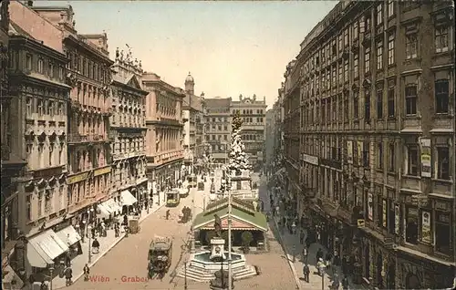 Wien Graben Kutsche Strassenbahn