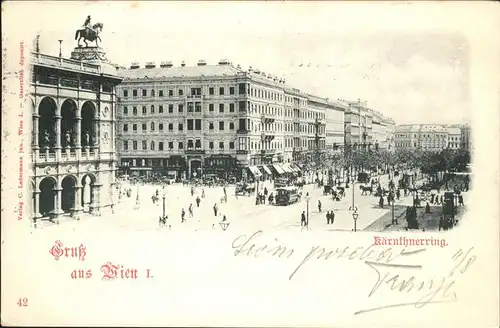 Wien Kärnthnerring Strassenbahn Kutsche