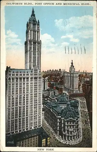New York City Woolworth Building
Post Office
Municipal Building / New York /