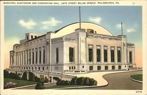 Philadelphia Pennsylvania Municipal Auditorium Convention Hall Kat. Philadelphia