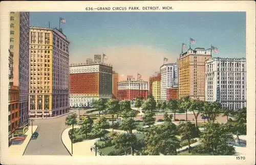Detroit Michigan Grand Circus Park Kat. Detroit