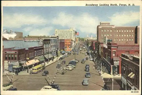 Fargo North Dakota Broadway Looking North Kat. Fargo