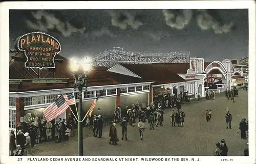 Wildwood New Jersey Playland Cedar Avenue
Boardwalk
At Night Kat. Wildwood