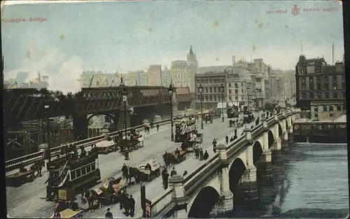 Glasgow Bridge Strassenbahn Kutsche Kat. Glasgow City