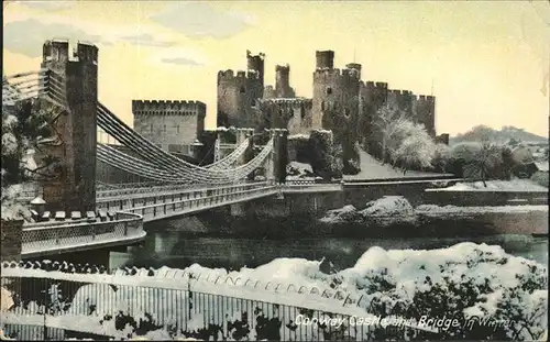 Llandudno Wales Bridge Conway Castle Winter / Conwy /