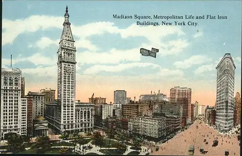 New York City Madison Square Metropolitan Life Flat Iron Building Strassenbahn / New York /