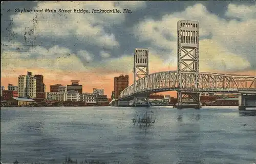 Jacksonville Florida Skyline Main Street Bridge Kat. Jacksonville