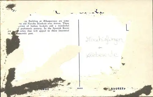 Albuquerque Fred Harvey Indian Building  Kat. Albuquerque