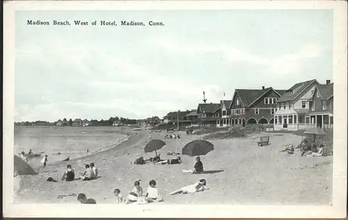 Madison Connecticut Beach West of Hotel  Kat. Madison
