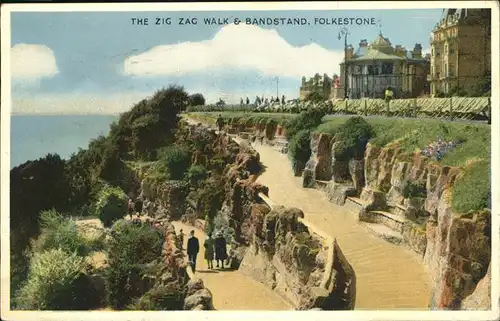 Folkestone The Zig Zag Walk Bandstand Kat. Shepway