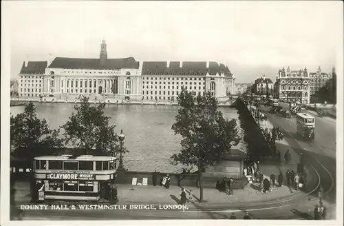 London County Hall Westminster Bridge Kat. City of London