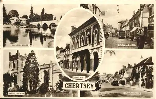 Chertsey Meads Bridge Guildford Street Town Hall Kat. Runnymede