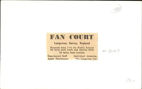 Surrey Heath Longcross Fan Court School Kat. Surrey Heath