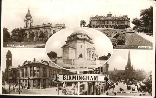 Birmingham Aston Hall Cathedral St Martins Church Kat. Birmingham