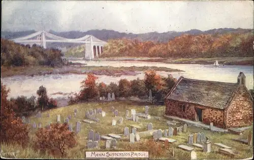 Menai Bangor Suspension Bridge Kat. Gwynedd