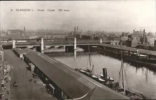 Glasgow River Clyde Bruecke Schiff Kat. Glasgow City