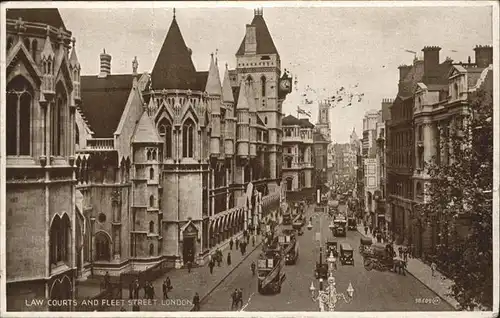 London law courts fleet street Autos Pferdewagen Kat. City of London