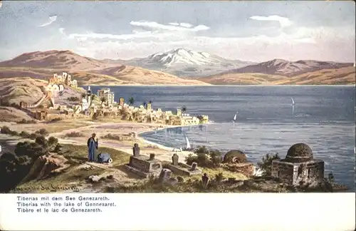 Tiberias Tiberias See Genezareth Gennesaret Kuenstler F. Perlberg * / Tiberias /