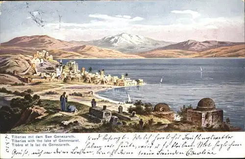 Tiberias Tiberias See Genezareth Gennesaret Kuenstler F. Perlberg x / Tiberias /