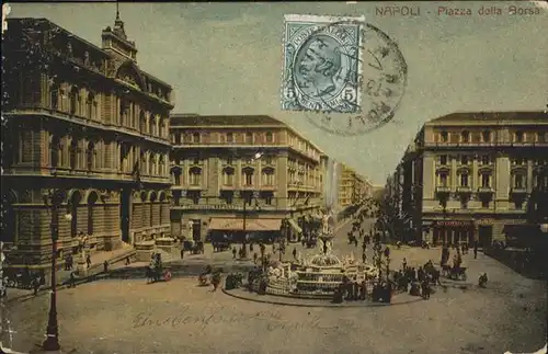 Napoli Piazza della Borsa Kutsche Brunnen x