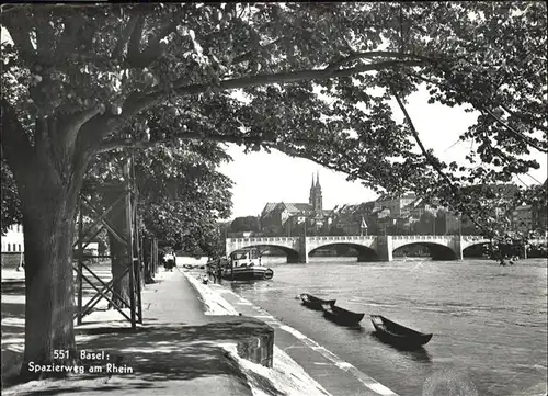 Basel BS Rhein Bruecke Schiff / Basel /Bz. Basel Stadt City